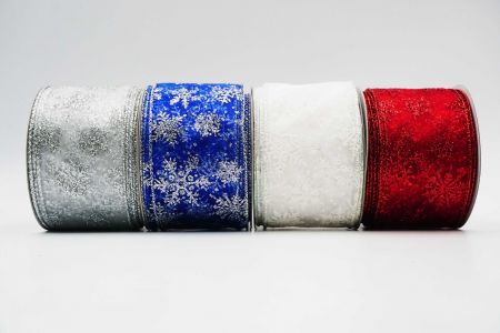 Glitter Snowflakes Wired Ribbon_KF6936 ALL